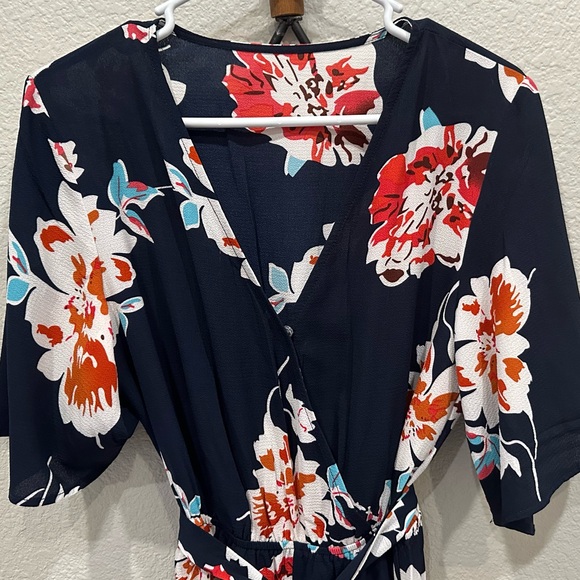 New! Relipop Deep V Neck Short Sleeve Waist Tie Knot Summer Cute Romper Size L - Picture 6 of 14